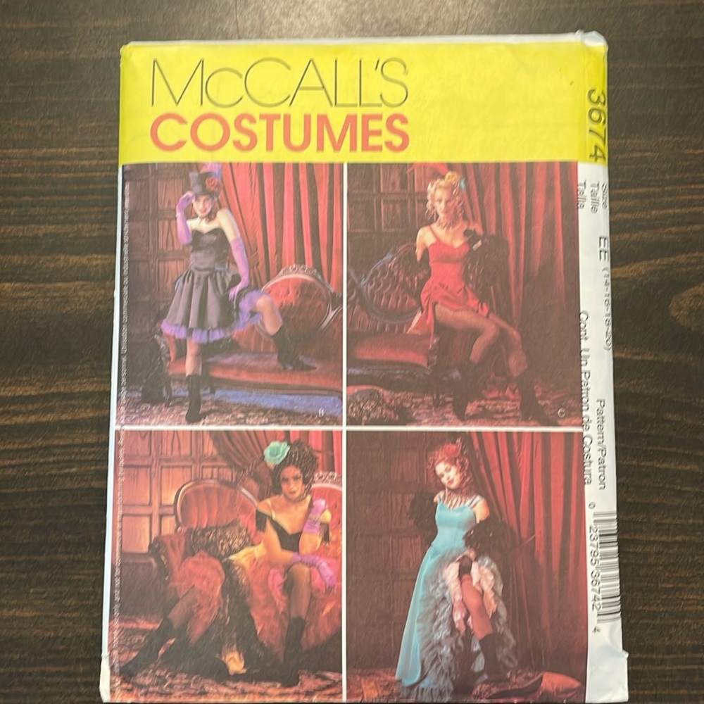 McCall’s Costumes Pattern 3674 Sizes 14-16-18-20